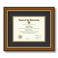 thumbnail image 1 of ArtToFrames 7x9 inch Diploma Frame - Framed in Medium Tri-colored Frame with Black and Gold Mats, Comes with Regular Glass and Sawtooth Hanger for Wall Hanging (D-4446-7x9), 1 of 4