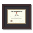 thumbnail image 1 of ArtToFrames 7x9 inch Diploma Frame - Framed in Traditional Cherry with Steps with Black and Gold Mats, Comes with Regular Glass and Sawtooth Hanger for Wall Hanging (D-4165-7x9), 1 of 4