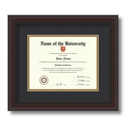 ArtToFrames 7x9 inch Diploma Frame - Framed in Traditional Cherry with Steps with Black and Gold Mats, Comes with Regular Glass and Sawtooth Hanger for Wall Hanging (D-4165-7x9)