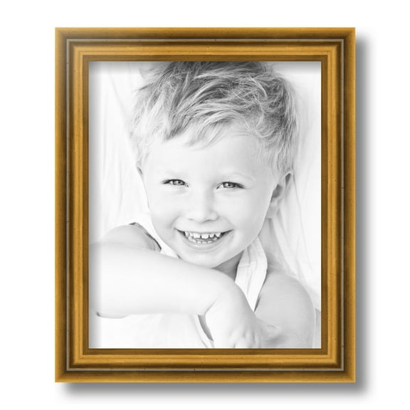 ArtToFrames 8.5" x 11" Gold Step Picture Frame, 8.5x11 inch Gold Wood Poster Frame (WOM-4548)