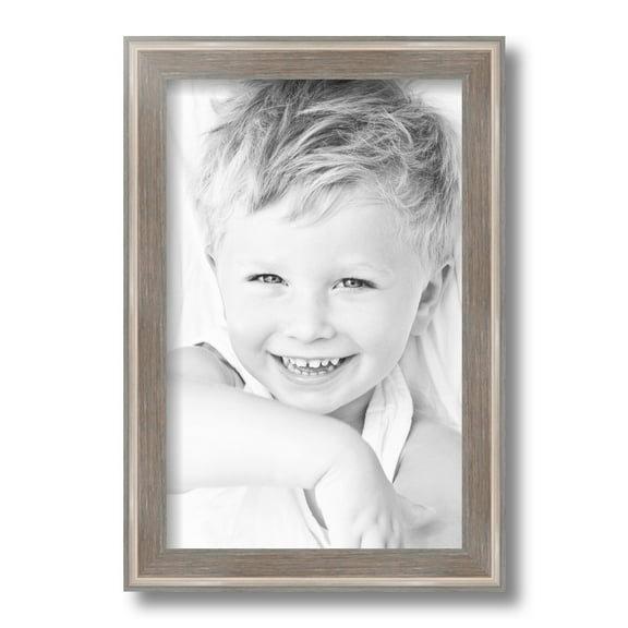 ArtToFrames 8.5" x 14" Contrast Light Grey Picture Frame, 8.5x14 inch Gray Wood Poster Frame (WOM-4929)