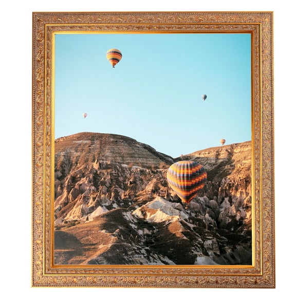 ArtToFrames 8.5x11" Gold Victorian Emboss Picture Frame, Gold Wood Poster Frame, with Regular Glass and 2 (FBPL-5081)