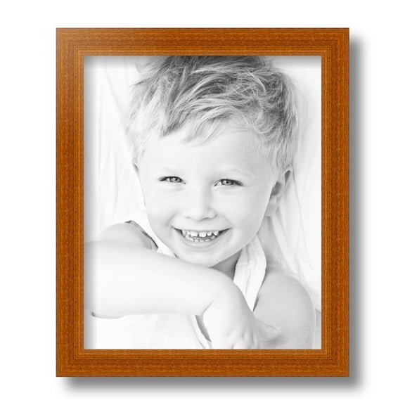 ArtToFrames 8.5x11 Inch Honey Picture Frame, This Brown Wood Poster Frame is Great for Your Art or Photos, Comes with Regular Glass (4093)