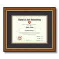 thumbnail image 1 of ArtToFrames 8.5x11 inch Diploma Frame - Framed in Medium Tri-colored Frame with Black and Gold Mats, Comes with Regular Glass and Sawtooth Hanger for Wall Hanging (D-4446-8.5x11), 1 of 4
