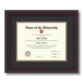thumbnail image 1 of ArtToFrames 8.5x11 inch Diploma Frame - Framed in Traditional Cherry with Steps with Black and Gold Mats, Comes with Regular Glass and Sawtooth Hanger for Wall Hanging (D-4165-8.5x11), 1 of 4