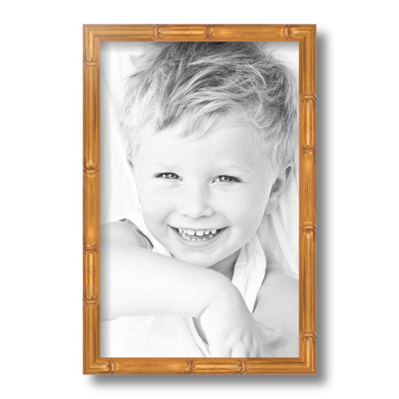 ArtToFrames 8.5x14 Inch Gold Bamboo Picture Frame, This Multi Wood Poster Frame is Great for Your Art or Photos, Comes with Regular Glass (4875)
