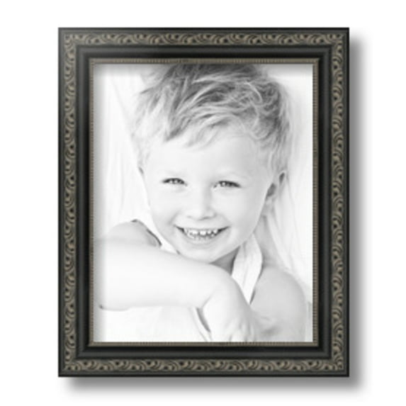 ArtToFrames 8" x 10" Antique Black Picture Frame, 8x10 inch Black Wood Poster Frame (WOM-5106), 1 Pack