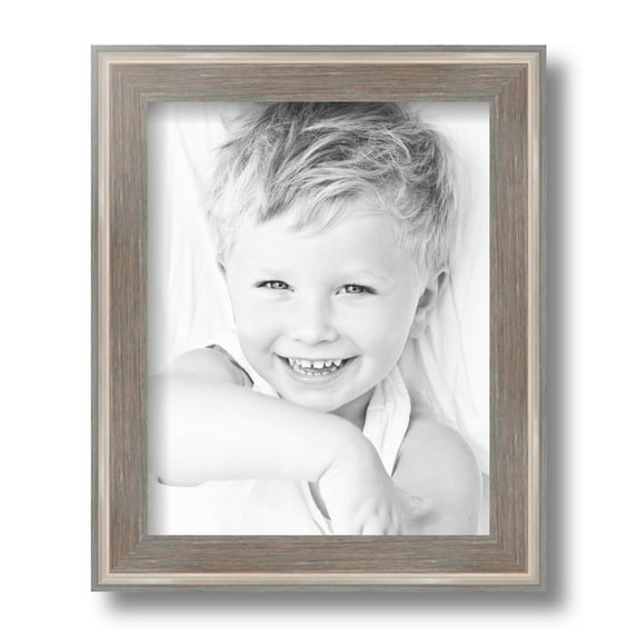 ArtToFrames 8" x 10" Contrast Light Grey Picture Frame, 8x10 inch Gray Wood Poster Frame (WOM-4929)
