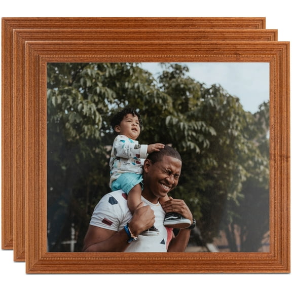 ArtToFrames 8" x 10" Honey Picture Frame, 8x10 inch Brown Wood Poster Frame (WOM-4097), 3 Pack