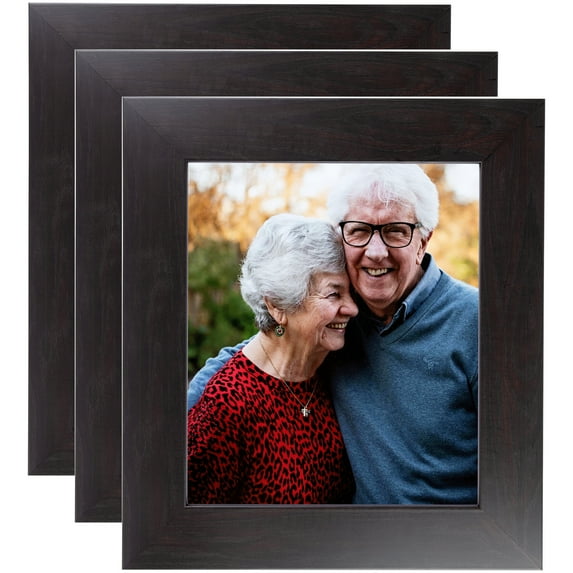ArtToFrames 8" x 10" Wide Dark Walnut Picture Frame, 8x10 inch Brown Wood Poster Frame (WOM-4823), 3 Pack