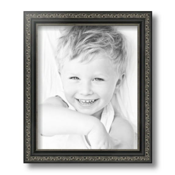 ArtToFrames 8" x 11" Antique Black Picture Frame, 8.5x11 inch Black Wood Poster Frame (WOM-5106), 2 Pack