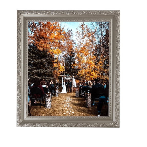 ArtToFrames 8" x 11" Classic Silver Picture Frame, 8.5x11 inch Silver Wood Poster Frame (WOM-4926), 1 Pack