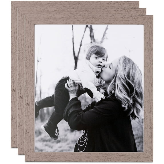 ArtToFrames 8" x 11" Gray Picture Frame, 8.5x11 inch Gray Wood Poster Frame (WOM-4433), 3 Pack