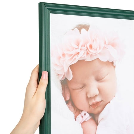 ArtToFrames 8" x 11" Green Picture Frame, 8.5x11 inch Green Wood Poster Frame (WOM-4157), Pack