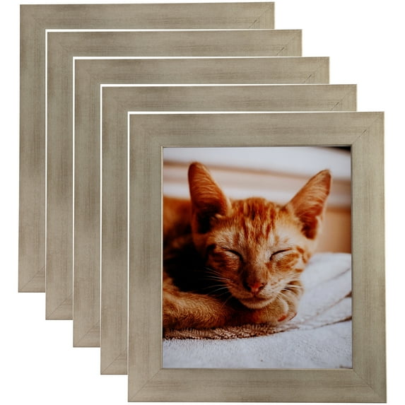 ArtToFrames 8" x 11" Muted Prosecco Gold Picture Frame, 8.5x11 inch Gold MDF Poster Frame (WOM-4678), 5 Pack