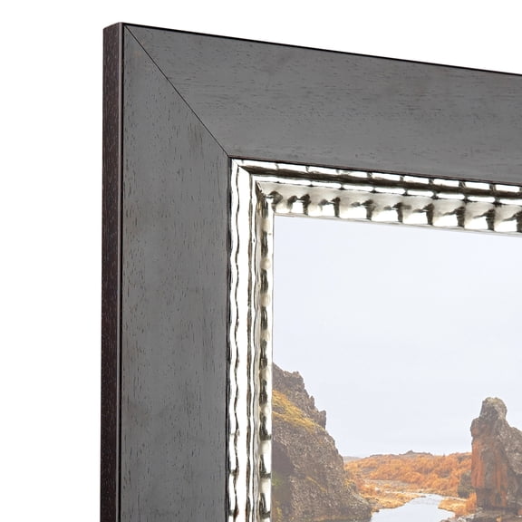ArtToFrames 8" x 11" Espresso with Silver Lip Picture Frame, 8x11 inch Silver Wood Poster Frame (WOM-4951),  Pack