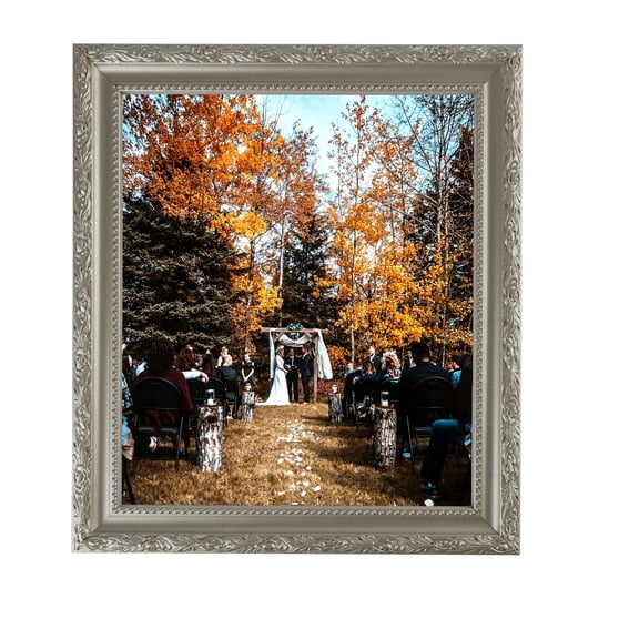 ArtToFrames 8" x 12" Classic Silver Picture Frame, 8x12 inch Silver Wood Poster Frame (WOM-4926), 1 Pack