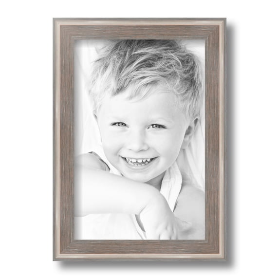 ArtToFrames 8" x 12" Contrast Light Grey Picture Frame, 8x12 inch Gray Wood Poster Frame (WOM-4929)