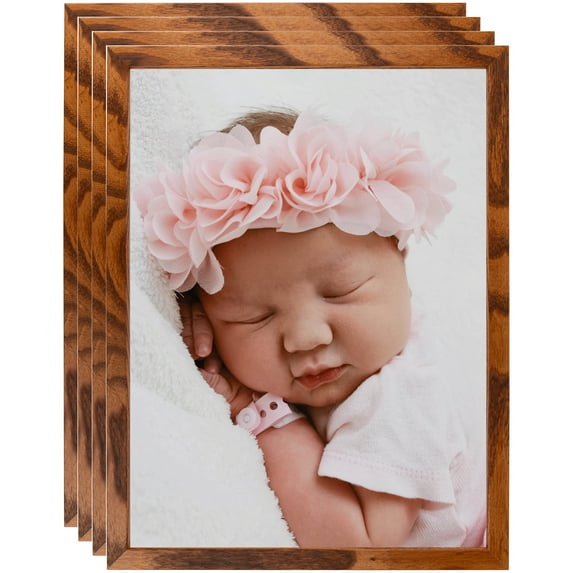ArtToFrames 8" x 12" Honey Picture Frame, 8x12 inch Brown Wood Poster Frame (WOM-4214), 4 Pack