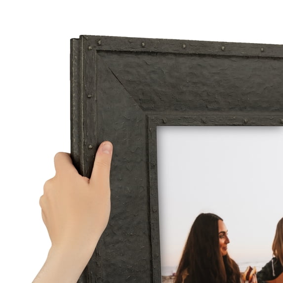 ArtToFrames 8" x 12" Industrial Iron Picture Frame, 8x12 inch Wood Poster Frame (WOM-5225), Pack
