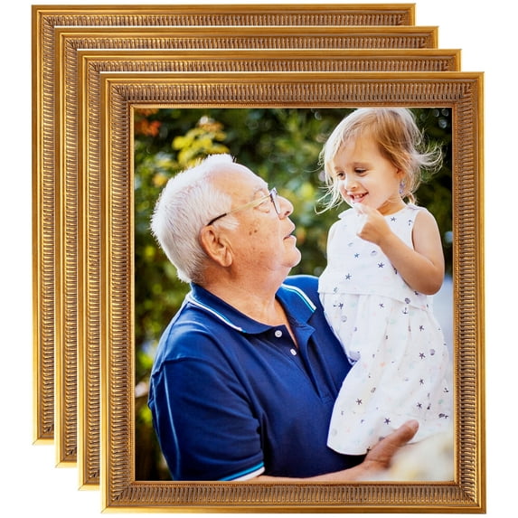 ArtToFrames 8" x 12" New Gold Picture Frame, 8x12 inch Gold Wood Poster Frame (WOM-4998), 4 Pack