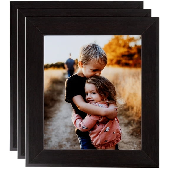 ArtToFrames 8" x 12" Sloped Dark Walnut Picture Frame, 8x12 inch Brown Wood Poster Frame (WOM-4820), 3 Pack