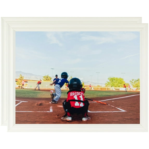 ArtToFrames 8" x 12" White Picture Frame, 8x12 inch White Wood Poster Frame (WOM-4100), 2 Pack