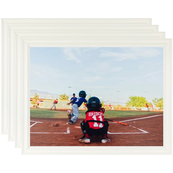 ArtToFrames 8" x 12" White Picture Frame, 8x12 inch White Wood Poster Frame (WOM-4100), 4 Pack