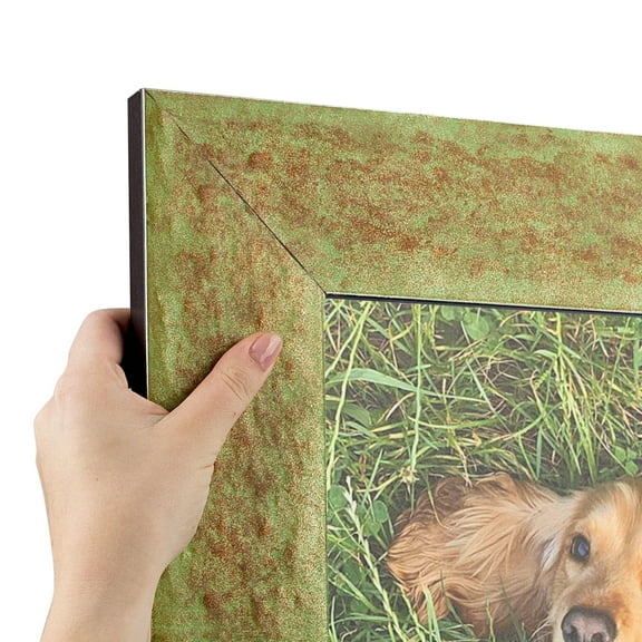 ArtToFrames 8" x 14" Aged Copper Green Picture Frame, 8.5x14 inch Green Wood Poster Frame (WOM-4954)