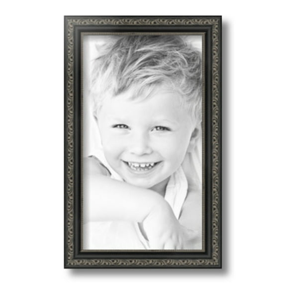 ArtToFrames 8" x 14" Antique Black Picture Frame, 8x14 inch Black Wood Poster Frame (WOM-5106)