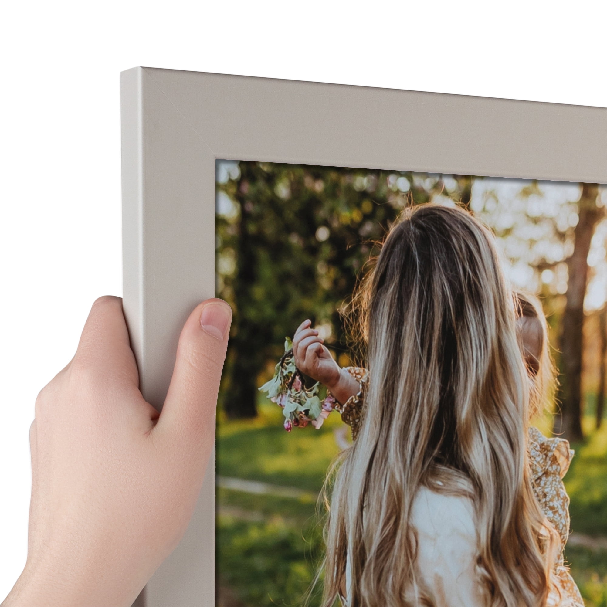 ArtToFrames 8" x 14" Antique White Picture Frame, 8.5x14 inch White MDF Poster Frame (WOM-5361),  Pack