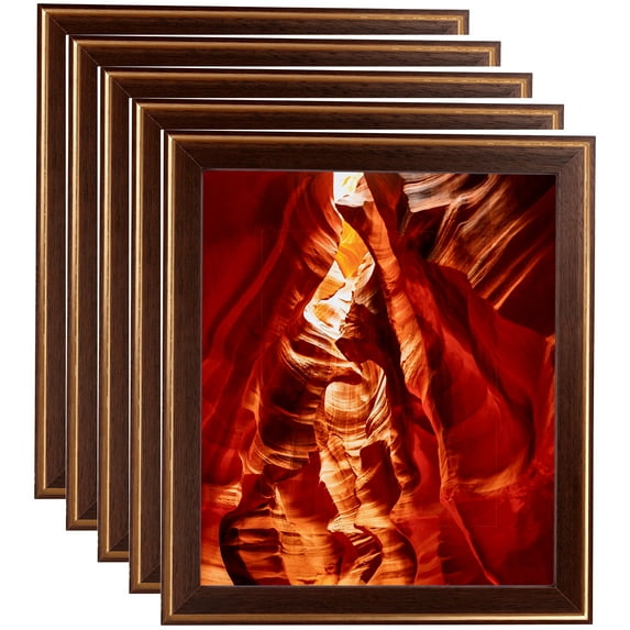 ArtToFrames 8" x 14" Contrast Walnut Picture Frame, 8.5x14 inch Brown Wood Poster Frame (WOM-4932), 5 Pack