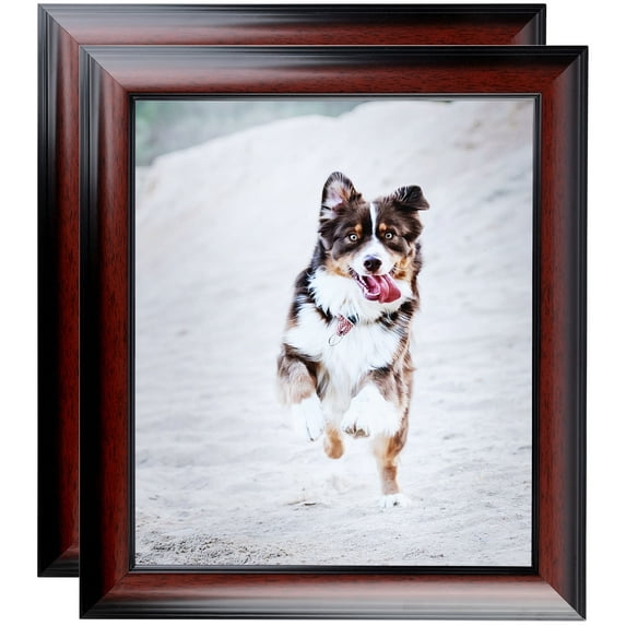 ArtToFrames 8" x 14" Matte mahogany Diploma Picture Frame, 8.5x14 inch Brown Wood Poster Frame (WOM-5108), 2 Pack