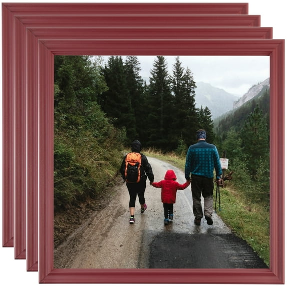 ArtToFrames 8" x 14" Red Picture Frame, 8.5x14 inch Red Wood Poster Frame (WOM-4155), 4 Pack