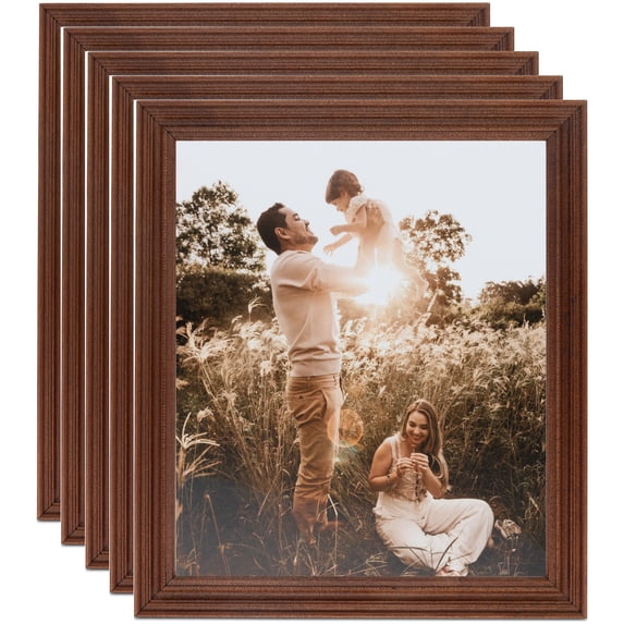 ArtToFrames 8" x 16" Walnut Picture Frame, 8x16 inch Brown Wood Poster Frame (WOM-4096), 5 Pack