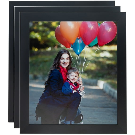 ArtToFrames 8" x 17" Black Picture Frame, 8x17 inch Black MDF Poster Frame (WOM-3943), 3 Pack