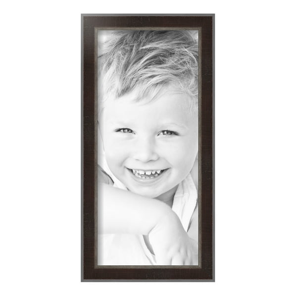 ArtToFrames 8" x 18" Dark Mahogany Silver Picture Frame, 8x18 inch Multi Wood Poster Frame (WOM-5024),  Pack