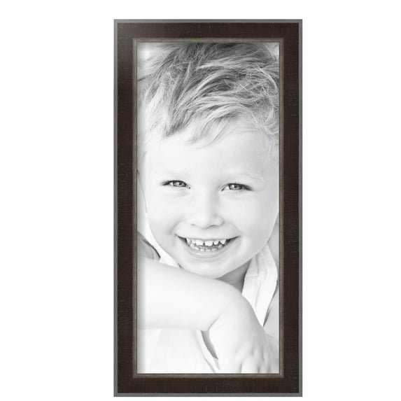 ArtToFrames 8" x 18" Dark Mahogany Silver Picture Frame, 8x18 inch Multi Wood Poster Frame (WOM-5024), Pack