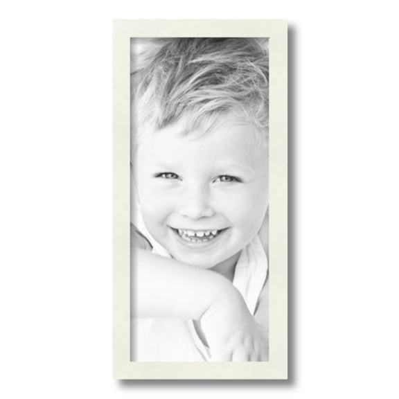 ArtToFrames 8" x 18" White Picture Frame, 8x18 inch White Wood Poster Frame (WOM-5138)
