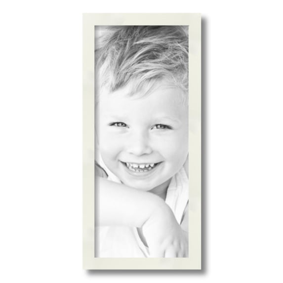 ArtToFrames 8" x 19" White Picture Frame, 8x19 inch White Wood Poster Frame (WOM-5140)