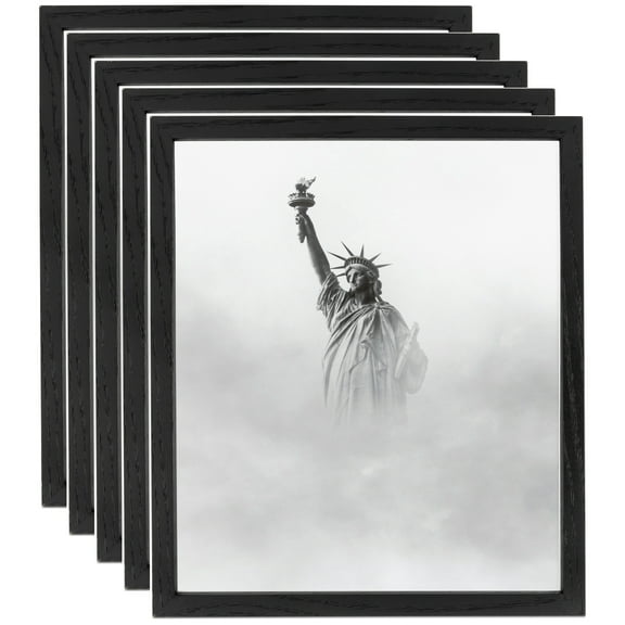 ArtToFrames 8" x 20" Black Picture Frame, 8x20 inch Black Wood Poster Frame (WOM-4308), 5 Pack