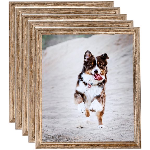 ArtToFrames 8" x 20" Brown Picture Frame, 8x20 inch Brown Wood Poster Frame (WOM-4717), 5 Pack