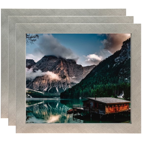 ArtToFrames 8" x 20" Classic Silver Picture Frame, 8x20 inch Gray MDF Poster Frame (WOM-4499), 3 Pack