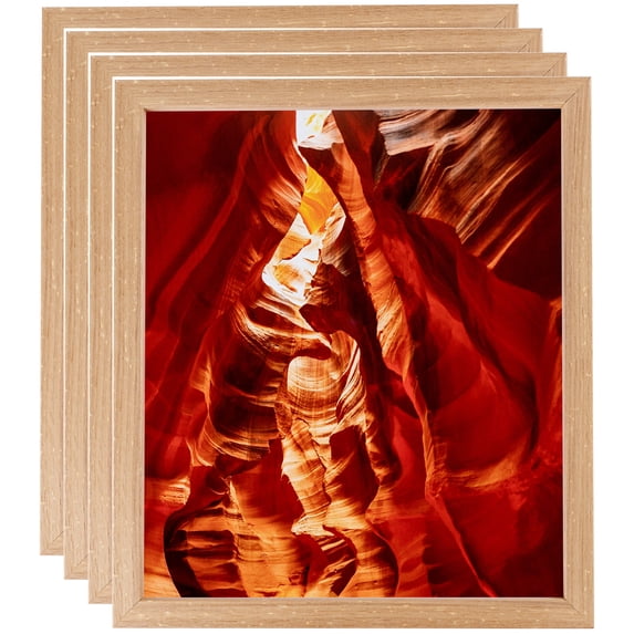 ArtToFrames 8" x 20" Hickory Wood Picture Frame, 8x20 inch Brown Wood Poster Frame (WOM-4882), 4 Pack
