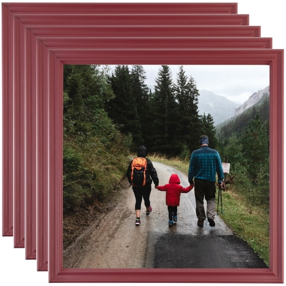 ArtToFrames 8" x 20" Red Picture Frame, 8x20 inch Red Wood Poster Frame (WOM-4155), 5 Pack