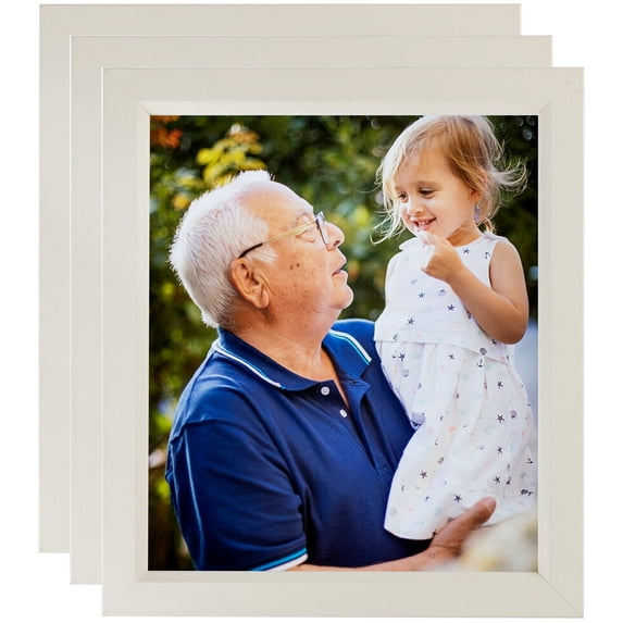 ArtToFrames 8" x 20" Slanted Lip White Picture Frame, 8x20 inch White Wood Poster Frame (WOM-4825), 3 Pack