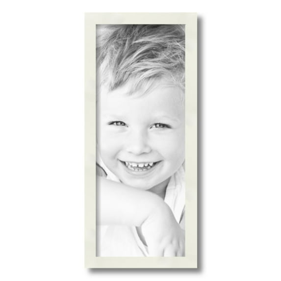 ArtToFrames 8" x 20" White Picture Frame, 8x20 inch White Wood Poster Frame (WOM-5140), 1 Pack
