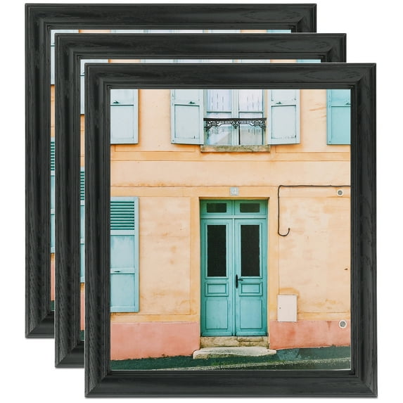 ArtToFrames 8" x 21" Galleria Noir Picture Frame, 8x21 inch Black MDF Poster Frame (WOM-4083), 3 Pack