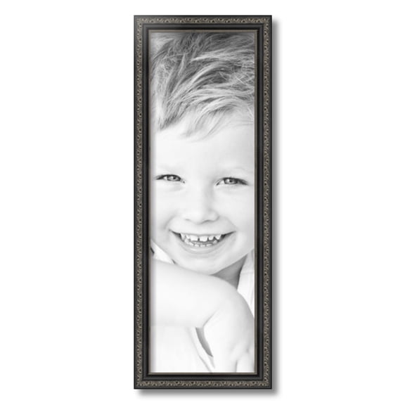 ArtToFrames 8" x 25" Antique Black Picture Frame, 8x25 inch Black Wood Poster Frame (WOM-5106)