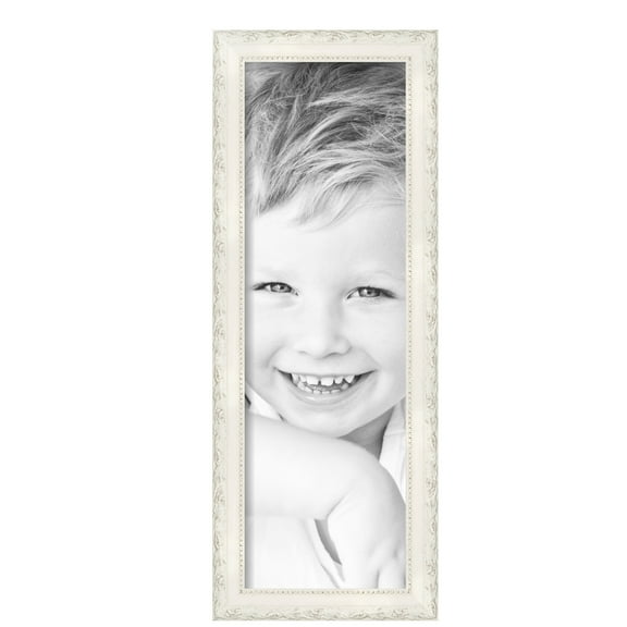 ArtToFrames 8" x 25" Classic White Picture Frame, 8x25 inch White Wood Poster Frame (WOM-5004), Pack